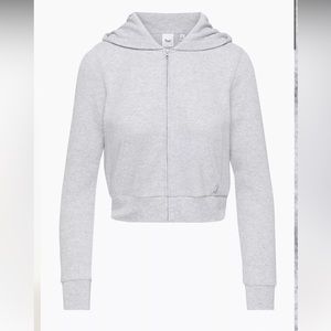 Aritzia TNA Waffle Zip Up - Heather Chrome Gray - Size L